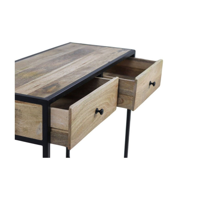 Console tafel Dublin - 100x45x75 - Mangohout/ijzer - Naturel/zwart-Console tafels-HSM Collection