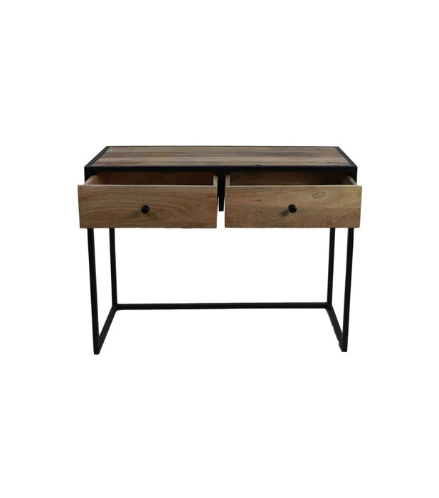 Console tafel Dublin - 100x45x75 - Mangohout/ijzer - Naturel/zwart-Console tafels-HSM Collection