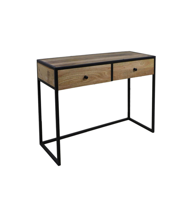 Console tafel Dublin - 100x45x75 - Mangohout/ijzer - Naturel/zwart-Console tafels-HSM Collection