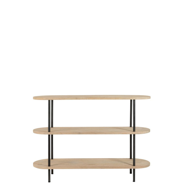 Console tafel Eli 3 Shelves Mango Hout | Iron Natuurlijk | Grey-Console tafels-J-Line