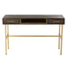 Console tafel Janis 2 Lades Mango Hout | Iron Brown | Gold-Console tafels-J-Line