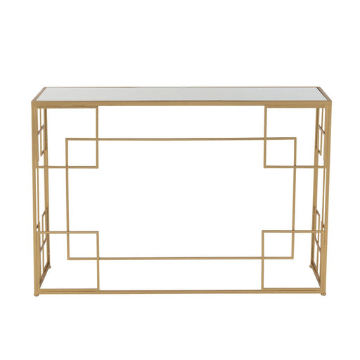 Console tafel Lines Metaal | Glass Gold-Console tafels-J-Line