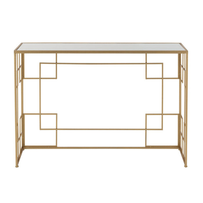 Console tafel Lines Metaal | Glass Gold-Console tafels-J-Line