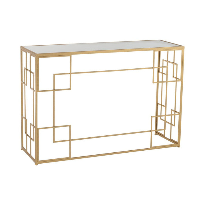 Console tafel Lines Metaal | Glass Gold-Console tafels-J-Line