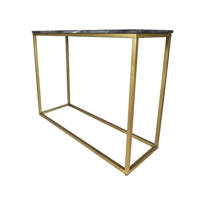 Console tafel Marseille - 100x35x75 - Zwart/goud - Marmer/metaal-Console tafels-HSM Collection