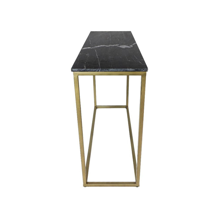 Console tafel Marseille - 100x35x75 - Zwart/goud - Marmer/metaal-Console tafels-HSM Collection