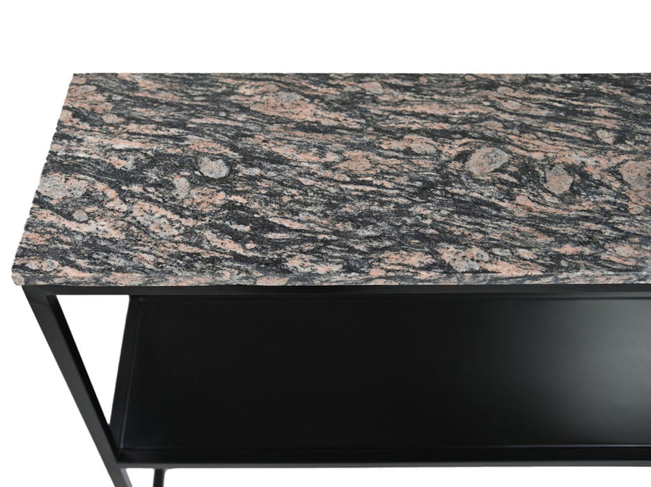 Console tafel Marseille - 120x32x85 - Bruin/zwart - Marmer/metaal-Console tafels-HSM Collection