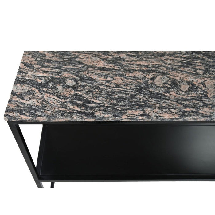 Console tafel Marseille - 120x32x85 - Bruin/zwart - Marmer/metaal-Console tafels-HSM Collection