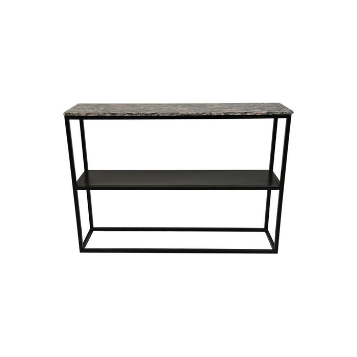 Console tafel Marseille - 120x32x85 - Bruin/zwart - Marmer/metaal-Console tafels-HSM Collection