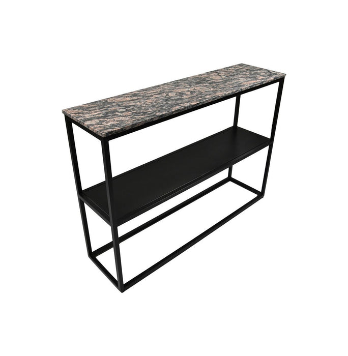 Console tafel Marseille - 120x32x85 - Bruin/zwart - Marmer/metaal-Console tafels-HSM Collection