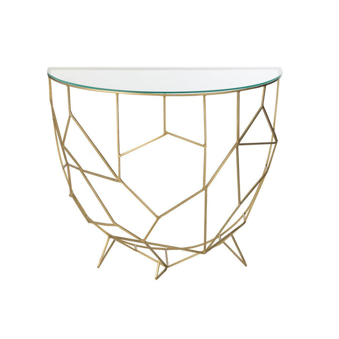 Console tafel Moza Metaal | Glass Gold-Console tafels-J-Line