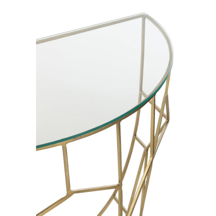 Console tafel Moza Metaal | Glass Gold-Console tafels-J-Line