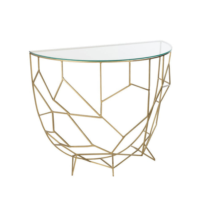 Console tafel Moza Metaal | Glass Gold-Console tafels-J-Line