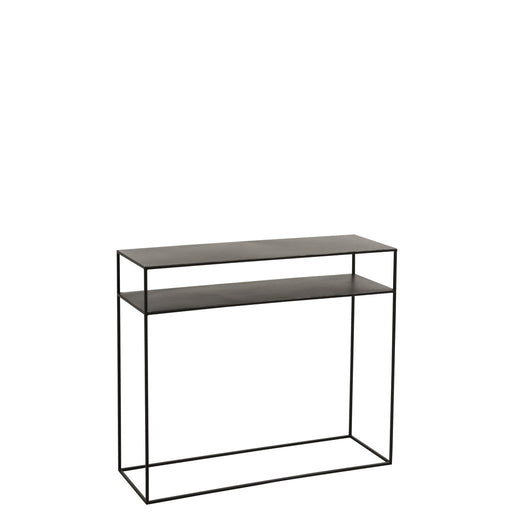 Console tafel Rechthoek 2 Shelves Metaal Zwart-Console tafels-J-Line