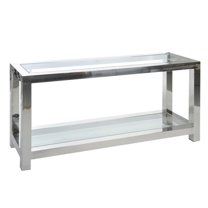 Console tafel Stainless Steel | Glass Silver 140 X40 x70 cm-Console tafels-J-Line