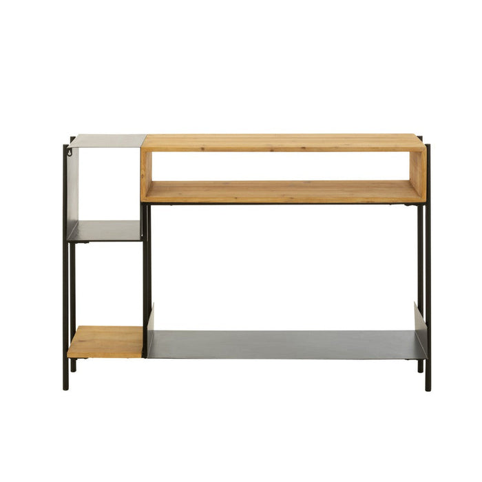 Console tafel Tina Fir Hout | Iron Zwart | Natuurlijk-Console tafels-J-Line