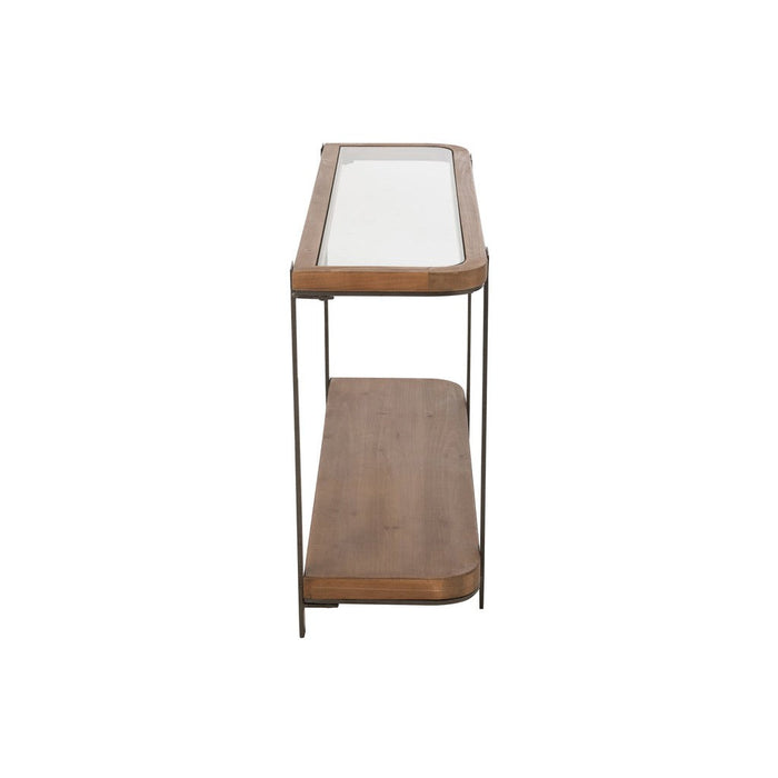 Console tafel Tremi Fir Hout | Glass Natuurlijk | Zwart-Console tafels-J-Line