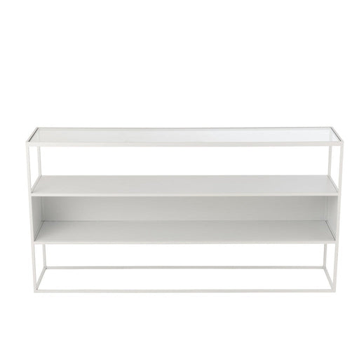 Console tafel Vierkant Metaal | Glass Wit-Console tafels-J-Line