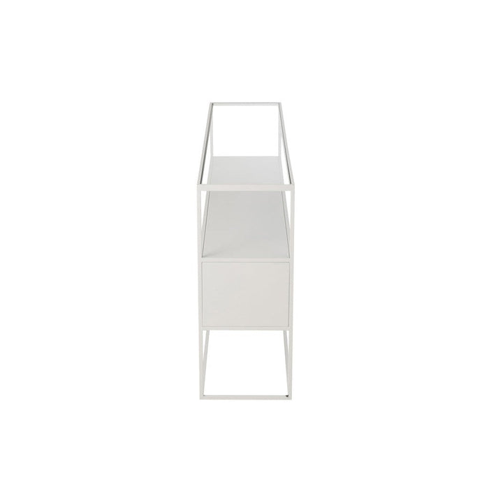 Console tafel Vierkant Metaal | Glass Wit-Console tafels-J-Line