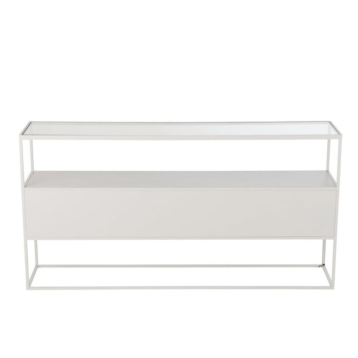 Console tafel Vierkant Metaal | Glass Wit-Console tafels-J-Line