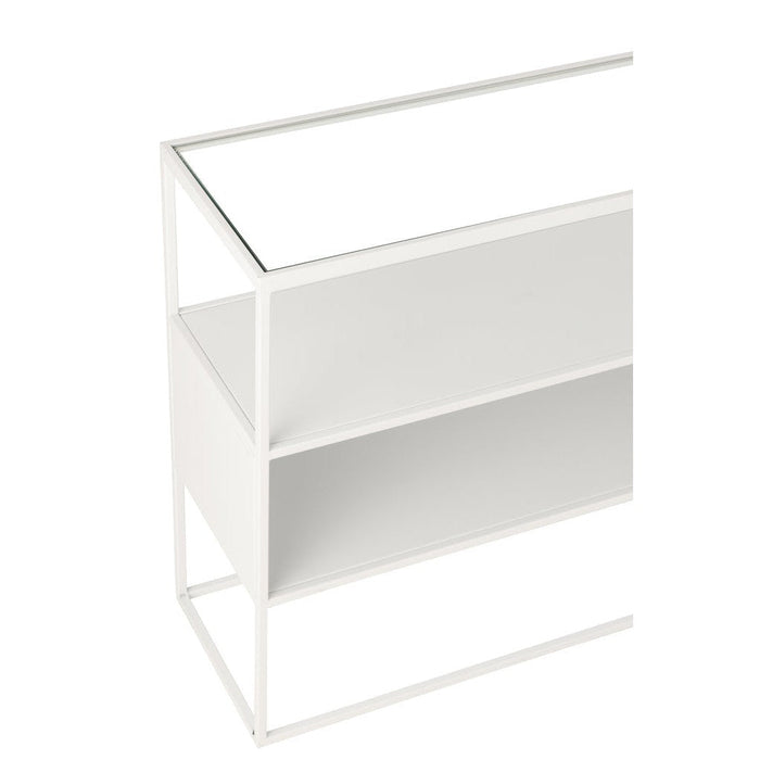 Console tafel Vierkant Metaal | Glass Wit-Console tafels-J-Line