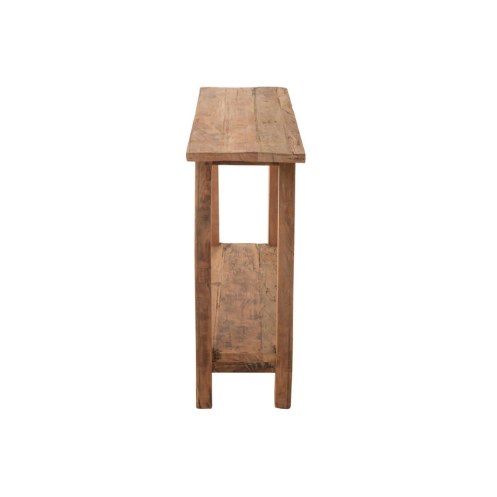 Lamp Naturel Recycled hout Vierkant 35 cm-Tafellampen-J-Line