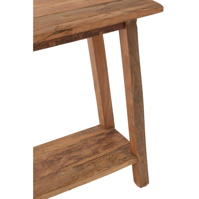 Lamp Naturel Recycled hout Vierkant 35 cm-Tafellampen-J-Line