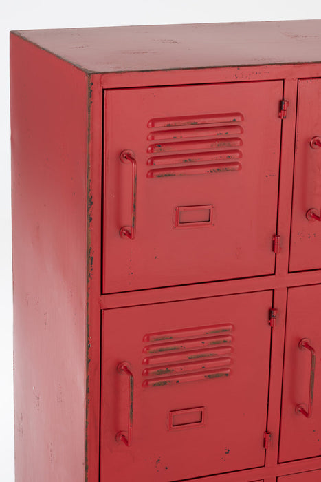 Cupboard 9 Drawer Metal Red-Opbergkasten-J-Line