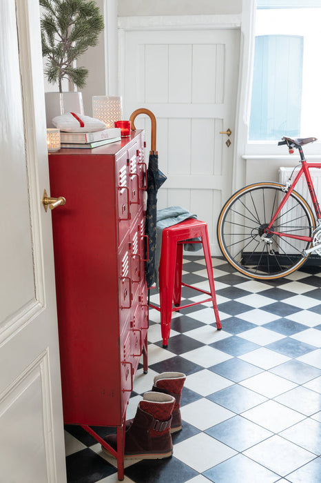 Cupboard 9 Drawer Metal Red-Opbergkasten-J-Line