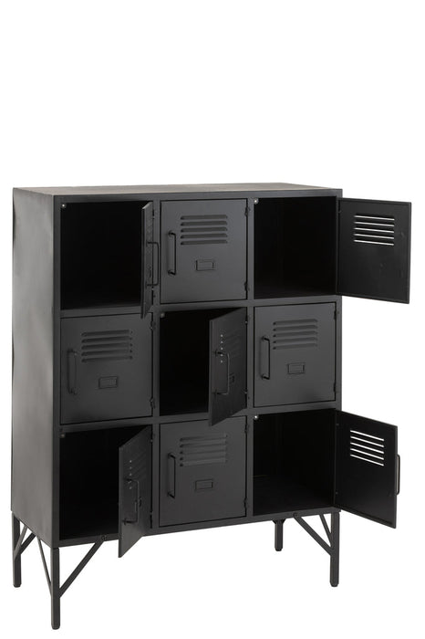 Cupboard 9Doors Metal Black-Opbergkasten-J-Line