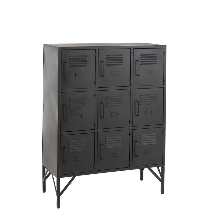 Cupboard 9Doors Metal Black-Opbergkasten-J-Line