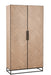 Cupboard High 2 Doors Zigzag Wood/Metal Natural/Black-Opbergkasten-J-Line