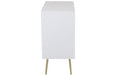 Cupboard Lines 3 Drawers 1 Door Wood/Metal White/Gold-Dressoirs-J-Line