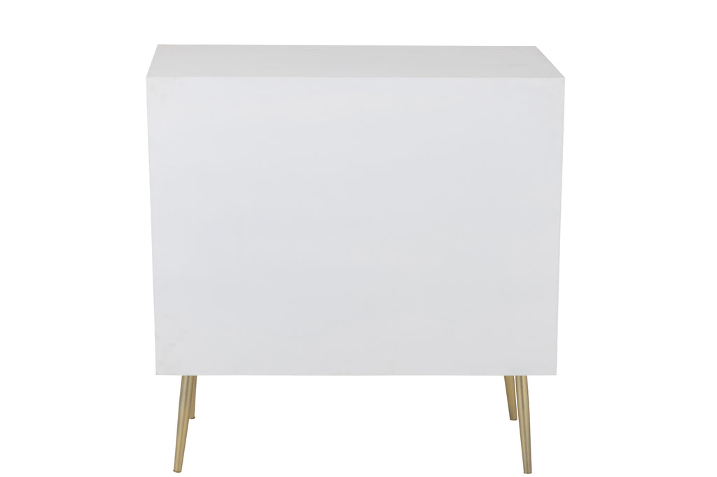 Cupboard Lines 3 Drawers 1 Door Wood/Metal White/Gold-Dressoirs-J-Line