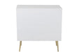 Cupboard Lines 3 Drawers 1 Door Wood/Metal White/Gold-Dressoirs-J-Line