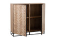 Cupboard Low 2 Doors Zigzag Wood/Metal Natural/Black-Dressoirs-J-Line