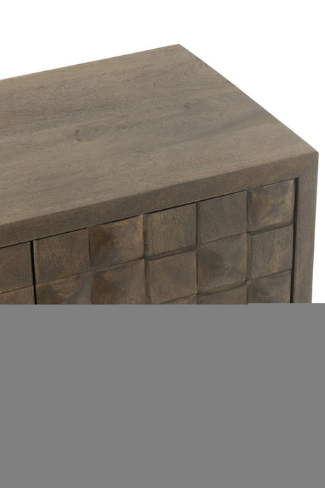 Cupboard On Foot Pino Metal/Mango Wood Brown/Grey-Ladenkasten-J-Line