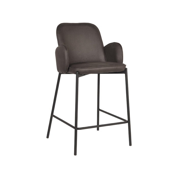 D-MAXX Barkruk Jari - Antraciet - Microfiber - Zithoogte 65-Barkrukken-LABEL51