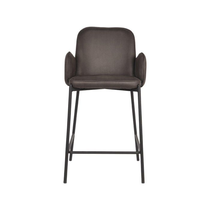 D-MAXX Barkruk Jari - Antraciet - Microfiber - Zithoogte 65-Barkrukken-LABEL51