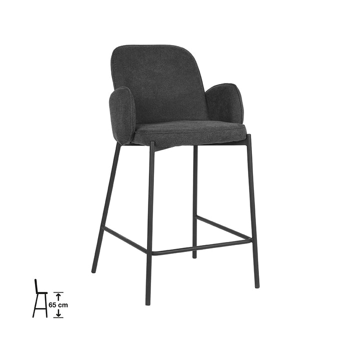 D-MAXX Barkruk Jari - Antraciet - Weave - Zithoogte 65-Barkrukken-LABEL51