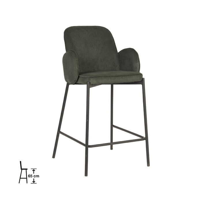 D-MAXX Barkruk Jari - Army green - Ribcord - Zithoogte 65-Barkrukken-LABEL51