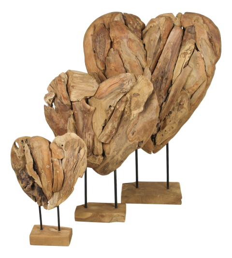 Decoratie Hart large - teak-Woondecoratie-HSM Collection