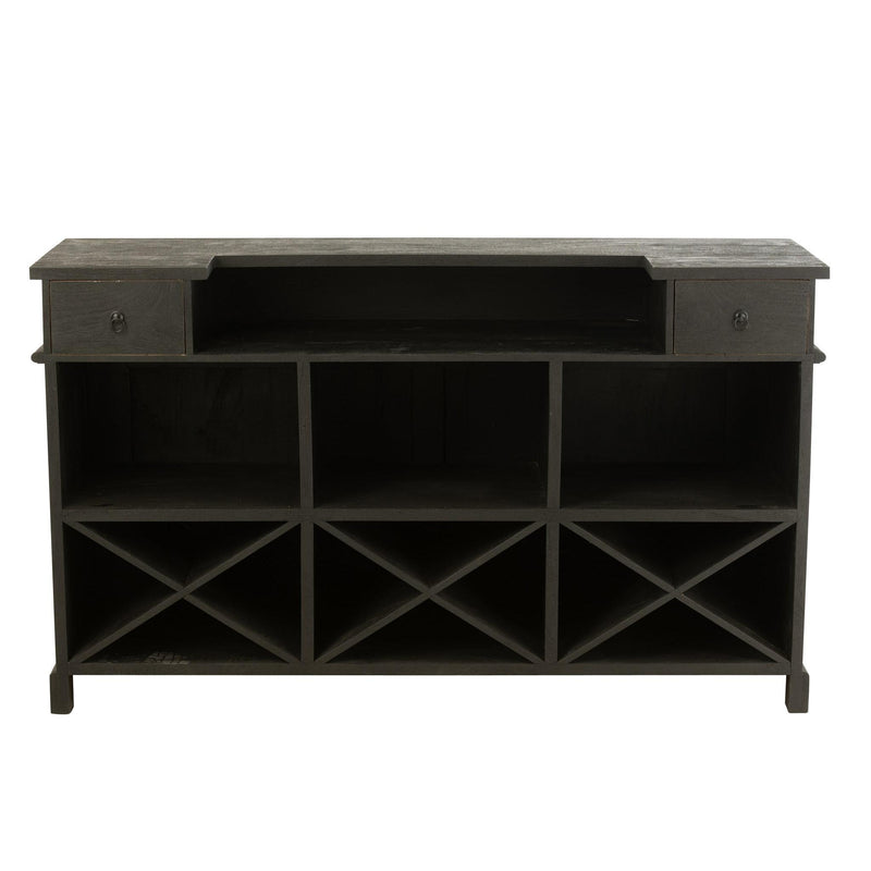 Decoratie Zwart Mangohout hout 55x180 cm-Wanddecoratie-J-Line