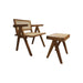 Decoratief bankje - 42x32x45 - Naturel - Teak/rotan-Woondecoratie-HSM Collection