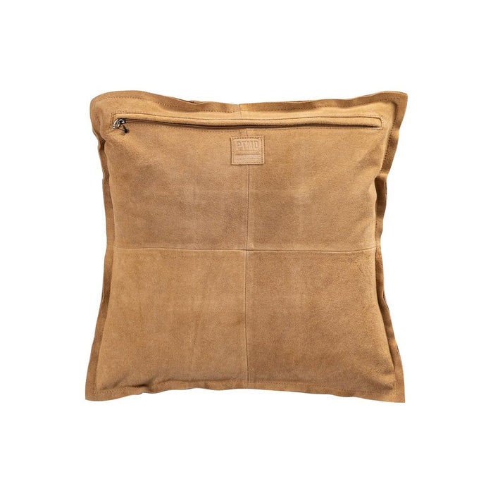 Decoratief kussen Cobie Camel Suède Leer Sierkussen Vierkant S-Decoratief kussen-PTMD