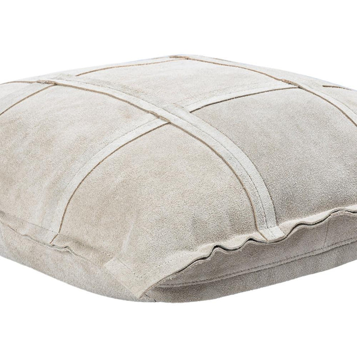 Decoratief kussen Cobie Taupe Suède Leer Sierkussen Vierkant S-Decoratief kussen-PTMD