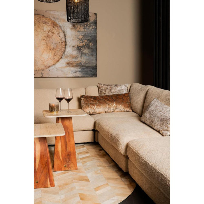 Decoratief kussen Curt Crème Fluweel Vierkant Sierkussen Vierkant Print-Decoratief kussen-PTMD