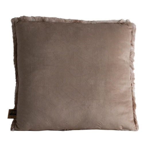 Decoratief kussen Linde Beige Imitatiebont Sierkussen Vierkant S-Decoratief kussen-PTMD