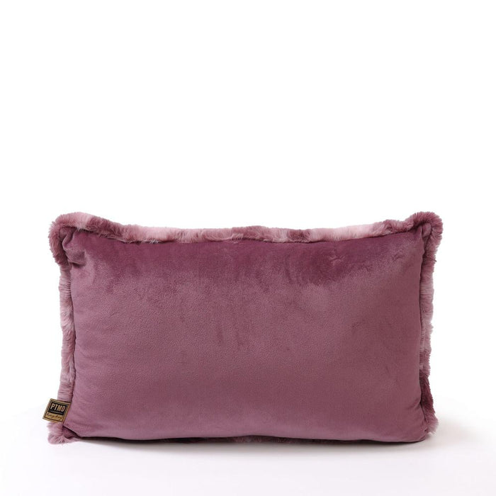 Decoratief kussen Linde Burgundy Imitatiebont Sierkussen Rechthoekig-Decoratief kussen-PTMD