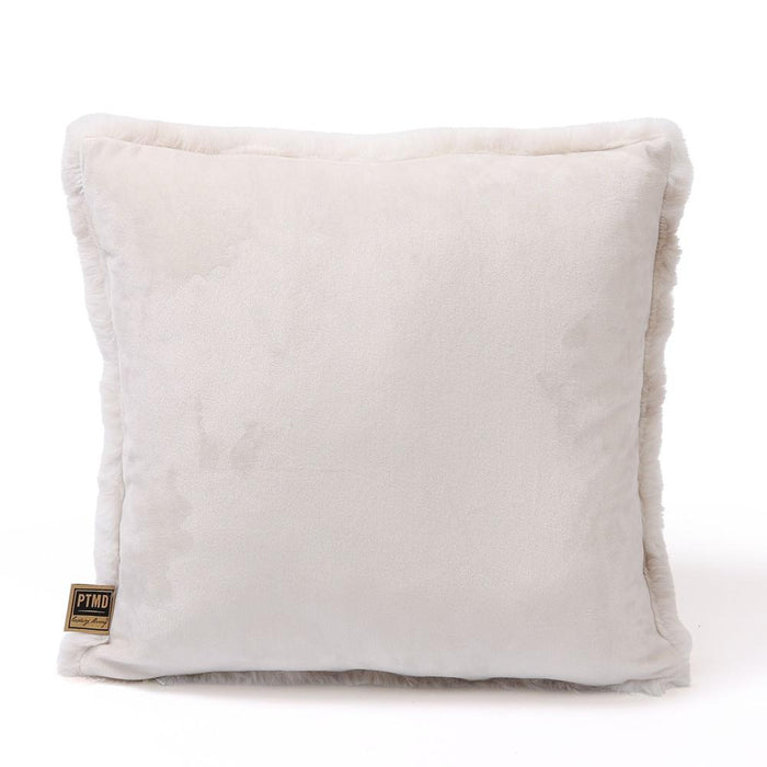 Decoratief kussen Linde Offwhite Imitatiebont Sierkussen Vierkant S-Decoratief kussen-PTMD